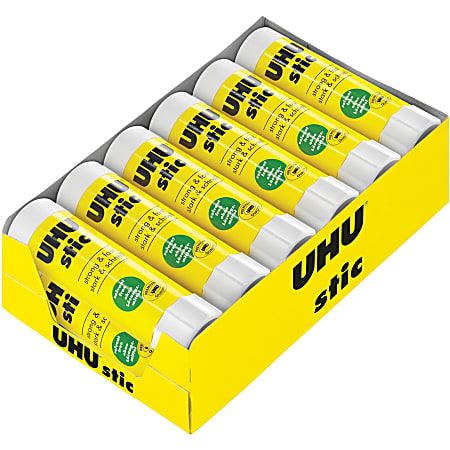 Saunders UHU stic Washable Glue Stick 1.41 oz 12 Box White